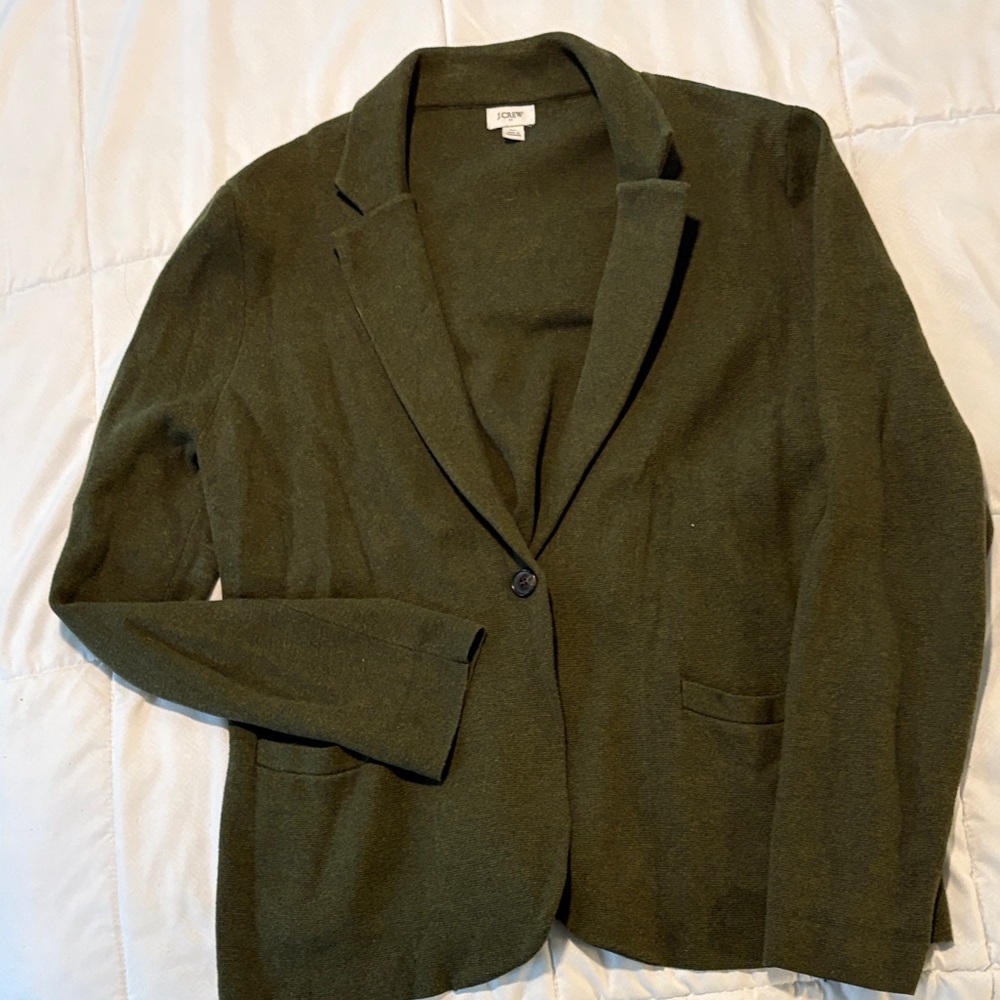 J. Crew Olive Green Knit Blazer